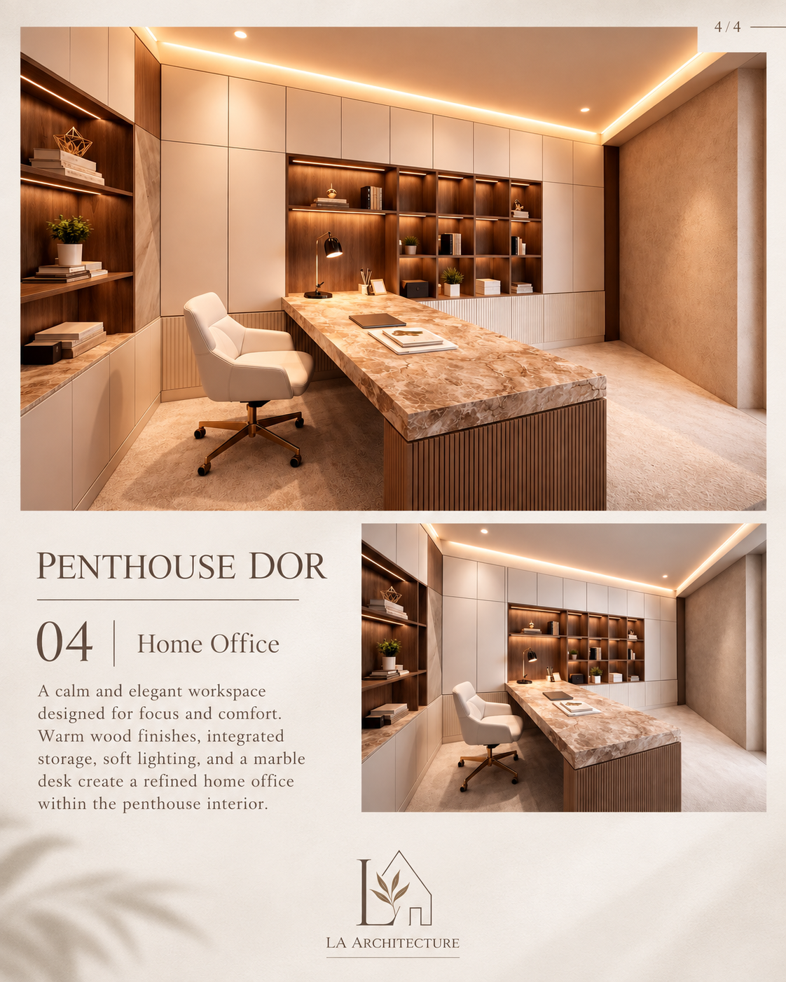 Penthouse DOR — Homeoffice, Entwurfsvisualisierungen